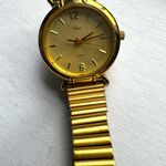 Timex Ladies Watch Vintage Gold-Tone Stainless Steel Stretch Band and Dial Photo 1