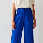 Brass Royal Blue Belted Trouser Pants NWT Size‎ 18 Photo 0