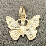 Sterling Silver and Crystal Butterfly Charm Pendant Small for Bracelet/Necklace Photo 8