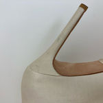 Badgley Mischka 🌸 Ivory Satin Lavender II Crystal Detail Peep Toe Heels Photo 6