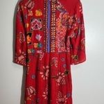 Desigual red floral glen dress Size 4 Photo 5