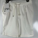 ZARA  Women's White Drawstring Athletic Shorts Photo 1