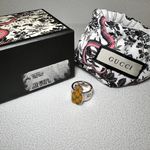 Gucci NWOT authentic Sterling Silver Enamel Ghost Pineapple GG Ring us6/it12 Photo 4