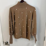 Charter Club Cashmere Luxury Camel Tan Yarn with White Balls - Size M Photo 4