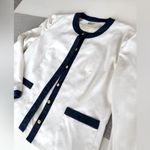 Vintage R&K Originals White Royal Blue Lady Jacket Blazer Fits Size Medium Photo 8