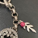 Lucky Brand Vintage  Pewter Toned Burgundy Red Rhinestones Toggle Bracelet 31g Photo 11