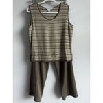 Ming Wang  2pc Cami Pant Set Women’s Large‎ Light Brown Acrylic Stretchy Comfort Photo 10