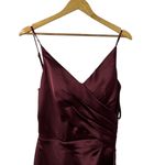 Morilee 21761 Silky Satin Slit Bridesmaid Dress Maxi Burgandy Red Size 6 Photo 4