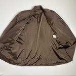 St. John Sport Brown Button Down Military Blazer Mandarin Collar M Photo 4