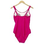 Catalina  One Piece Swimsuit Double Strap Ruched Bathing Suit Magenta Size Large Photo 7