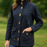 Ralph Lauren  Lauren Dry Goods Navy Coated Canvas Jacket Photo 0