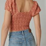 Lucky Brand Womens  Laura Ashley Rust Corset Printed Floral Pink White Crop Large Photo 2