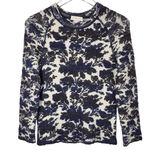Tory Burch Wool Mohair Blend Floral Jacquard Sweater in Cream/Black/Navy Photo 0