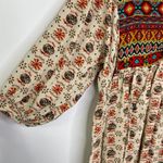 Umgee Mini Dress Free Spirit Cream red Balloon Sleeve Tunic Boho Retro Women S Photo 2