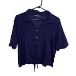 potter's pot Women’s Crop Top  Size XL Navy Blue 100% Cotton Photo 0