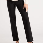 Quince  Womens Ultra-Stretch Ponte Straight Leg Pant Pull On Black Petite XS Photo 0