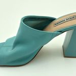 Steve Madden Teal Blue Tule Open Toe Mule Heels Size 10 Photo 4