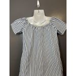 AG Adriano Goldschmied Dress Womens Medium Blue White Striped Off Shoulder Shift Photo 4