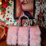 Sugar Thrillz Dolls Kill Shagadelic Pink Fluffy Holographic Weekender Bag Photo 2