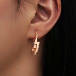 Lightning Strike Tassel Round Drop Earrings Gold Photo 0