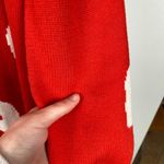 Vintage Outlander Womens S Red & White Floral Dot Sweater Dress FLAW Mod Holiday Photo 9