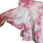 Kiwi & Punch Small Pink Tie Dye Off Shoulder Ruffle Crop Top Beach Boho Coastal Photo 3