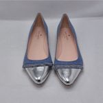 Kate Spade  Womens Flats Size 9.5 Blue Denim Silver Metallic Quiet Luxury Shoes Photo 2
