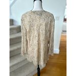 Vintage Y2K Babydoll Silk Beige Dot Sequin Long Sleeve V Photo 3