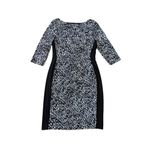 Lauren Ralph Lauren Animal Print Sheath Dress Black White Knee Length Boat Neck Size 12 Photo 1
