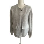 Three Dots  Gray Knit Bomber Style Jacket Size Medium Photo 1