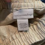 Soft Surroundings  Women's Size Large Linen Cuffed‎ Elastic Waist Pants Oatmeal Photo 2