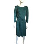 Talbots Talbot Green and Blue Patterned 3/4 Sleeve Dress Photo 1