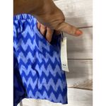 Brand New Threedots Women's Size Large Blue Chevron Print Linen Blend Shorts Photo 1