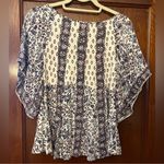 Free People  Flutter Sleeve Bohemian Aztec Printed Top Photo 1