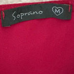 Soprano  Ruffle Romper Shorts Sleeveless Pink Key Hole Back Women’s Medium Photo 5