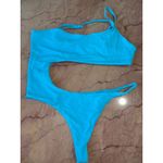 superdown  Valerie One Piece in Aqua Blue Large New Womens Cutout Swimsuit Photo 3