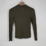 Hippie Kulse Long Sleeve Mock Neck Cutout Knit Top Olive Green Size XS Photo 4