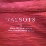 Talbots Shirt Women Medium Coral Orange White Embroidered Tunic Top Boho Peasant Photo 5
