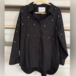 Karl Lagerfeld  Black Button Down Shirt with White Dots Photo 3