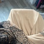 Venus Women's Sexy Sheer Mesh Lacey Tan Black Stretchy Dress size 6 Photo 6