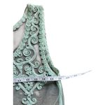 Cecico  Women's Sheer Embroidered Turquoise Sleeveless Top Photo 5