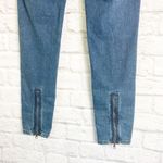 Free People  Blue Jet Skinny Jean With Exposed Zipper Photo 4