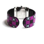 Claire's Skull & Crossbones Pink Black Cuff Punk Goth New Battery Watch Photo 3