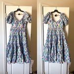 Agua Bendita Palmera Magdalena Dia Floral Midi Dress Multicolor Size Large NWT Blue Photo 2