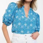THML  Blue and White Patterned Blouse Photo 0