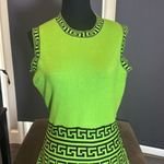 Women’s Casual Short Green Sleeveless Dress Flared Pleated Skirt Size L *READ Size L Photo 1