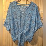 Max Studio Blue Floral Blouse Photo 0