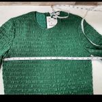 ZARA  women vegan leather smoked blouse pleated peplum design size M Photo 12