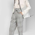 Wild Fable Black/White Plaid Houndstooth Paper Bag Waist Tapered Pants Size M Photo 2