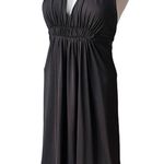 BCBGMAXAZRIA Black Halter Dress with Silk Tie Ribbon, Sz XS Photo 7